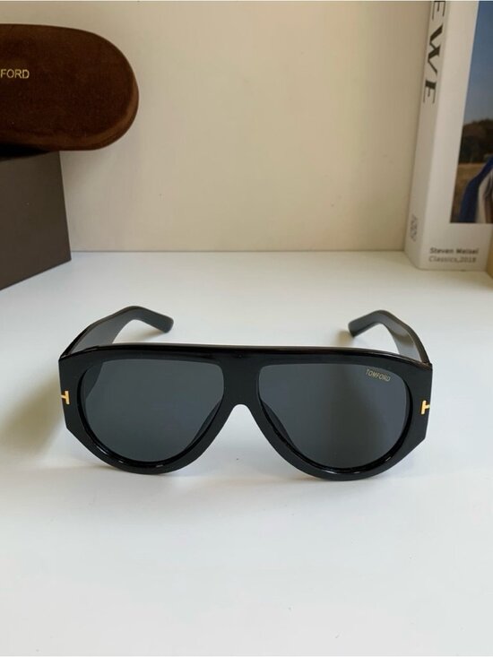 Tom Ford Black Sunglasses with Gold T-Detail main image 6